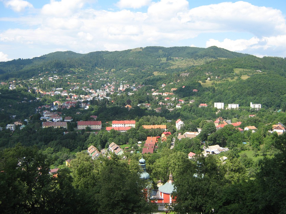 Výhľad z kalvárie na Štiavnicu