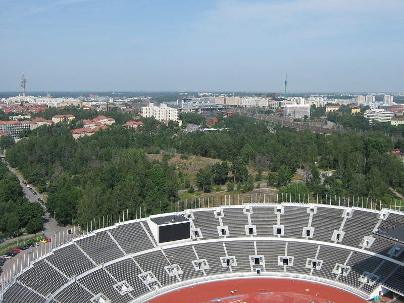 Helsinki z veže olympijského štadióna