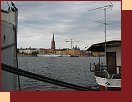 Prvý pohľad na Štokholm z móla, kde kotvil náš botel 