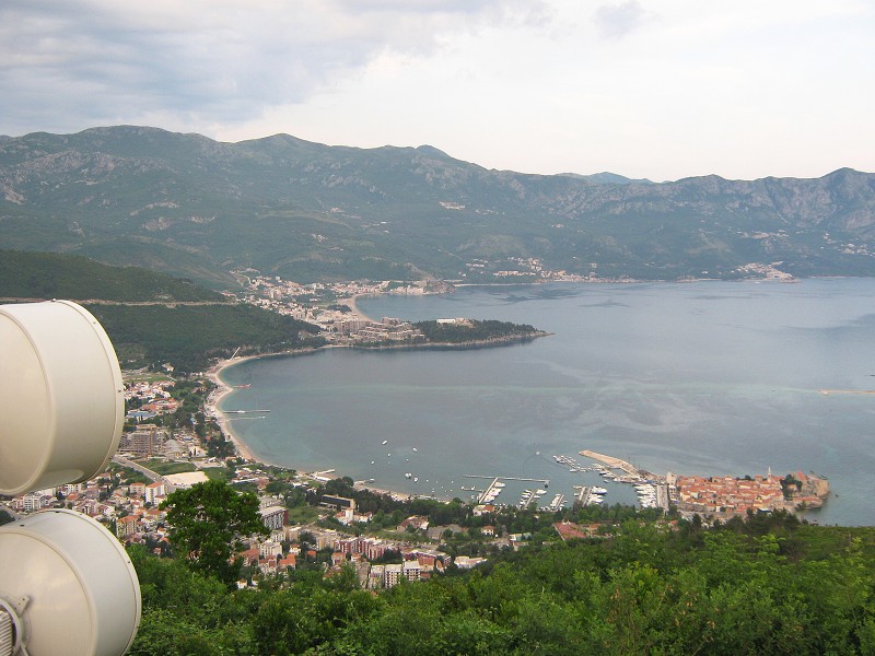 Pohľad na Budvu z vysielača