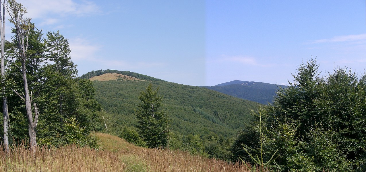 Ostrý vrch pred nami, v diaľke Inovec